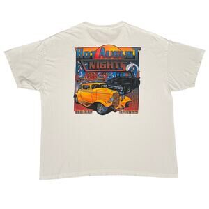 Vintage 2005 Hot August Nights Reno Nevada Sparks T Shirt White Cars Mens 2XL